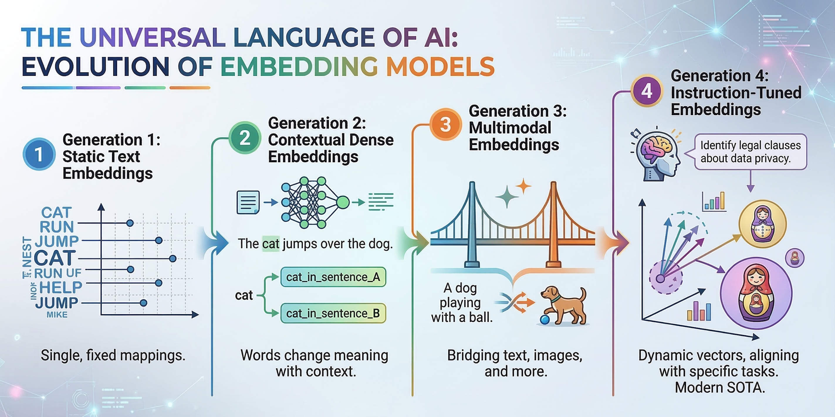The Universal Language of AI: Evolution of Embedding Models
